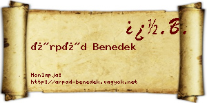 Árpád Benedek névjegykártya